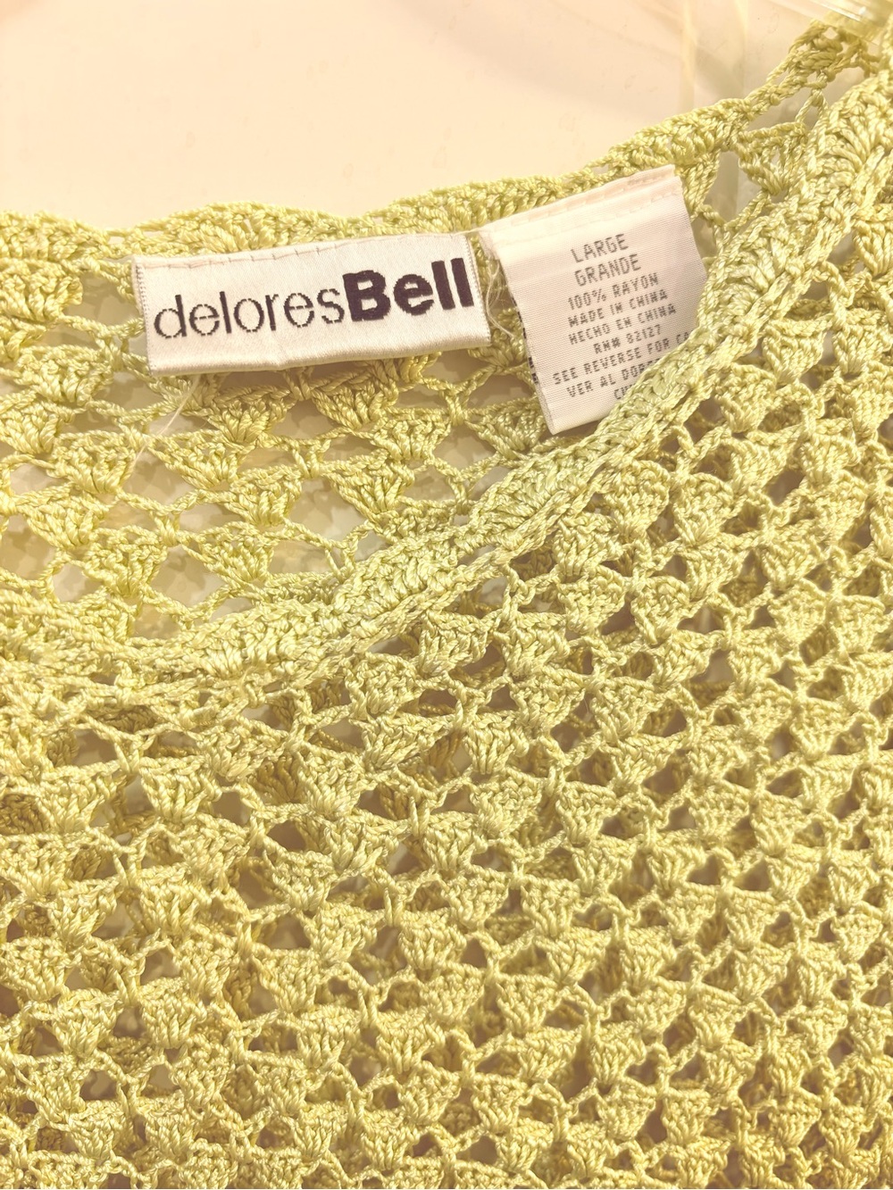 deloresBell Crochet Knit Top in Light green
